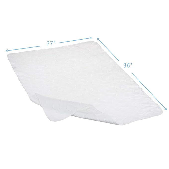 American Baby Company 2 Pack Waterproof Quilt-Like Flat Reusable Multi-use Protective Mattress Pad Cover for Babies, Adults and Pets, White, 27"x36"