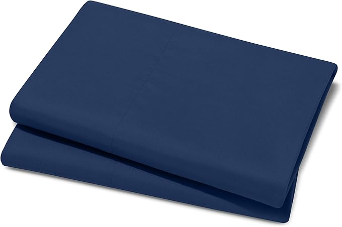 Bare Home Microfiber Pillow Cases - Standard Size Set of 2 - Cooling Pillowcases - Double Brushed - Easy Care - Envelope Closure (Standard Pillowcase Set of 2, Dark Blue)