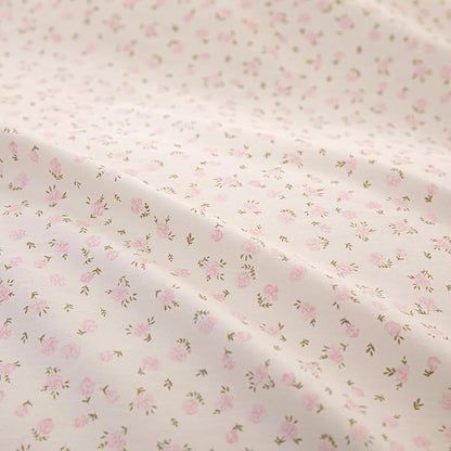 VM VOUGEMARKET Pink Flower Comforter Set Twin XL 3 Pieces Ruffle Comforter with 2 Pillow Shams Romantic Princess Bedding Comforter Set for Teen Girls-68 x90