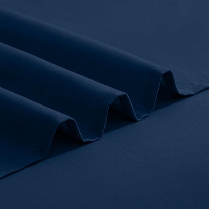 Elegant Comfort Luxurious 1500 Premium Hotel Quality Microfiber Three Line Embroidered Softest 4-Piece Bed Sheet Set, Wrinkle and Fade Resistant, Full, Navy Blue