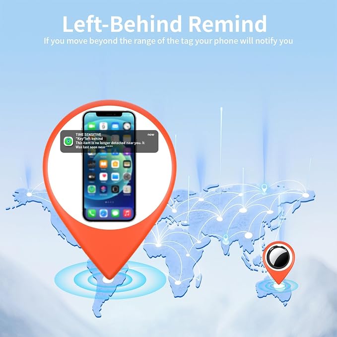 4Pack Tracker Tags MFi Certified Pair with Apple Find My iOS Only Bluetooth | Air Smart Tracking Tag Key Finder Item Locator Gloable Tracking for Pet Bag Wallet Dog Luggage Replaceable Battery Waterproof
