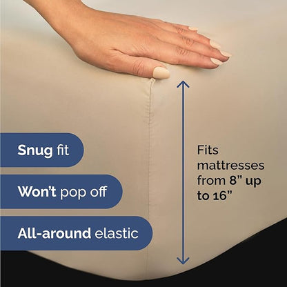 Bulk Case Pack of 12 Sheet Sets - (12) Complete Sheet Sets - Bulk Queen Bedding - Wholesale Case Pack for Hotels, Spa & Airbnbs - Deep Pocket, Fade & Wrinkle Free - Cooling & Breathable - Queen, Cream