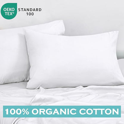 Royale Linens White Cotton Pillow Cases King Size Set of 12 - Bed Pillow Covers - 100% Cotton Pillowcases - Soft & Cooling - Envelope Closure - Hotel Quality Bulk Pillowcases 20" x 40"