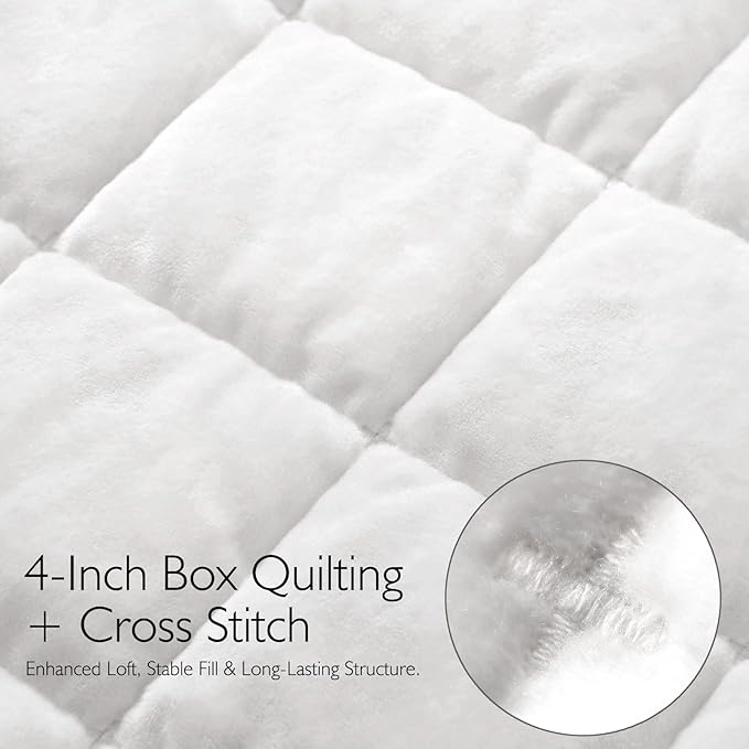 Oversized King Greek Velvet Quilt Set, 3× Softer Luxe Sheen, 100% Cotton Backing,150GSM Down-Alternative Fill,Extra-Wide 112×106" Hotel-Style Luxury Coverage (1 Quilt + 2 Pillow Shams),Brilliant White