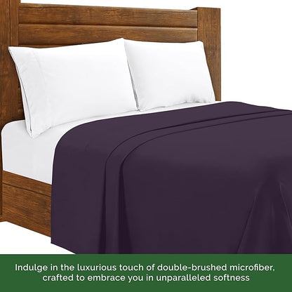 Luxury Flat Sheet on Amazon Elegant Comfort Wrinkle-Free 1500 Premier Hotel Quality 1-Piece Flat Sheet, California King Size, Purple