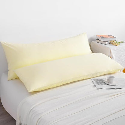 NTBAY Body Pillow Cases Set of 2, 2 Pack Brushed Microfiber 20x54 Pillow Cases, Soft, Wrinkle, Fade, Stain Resistant Ivory Pillow Cases with Envelope Closure, 20x54 Inches, Ivory