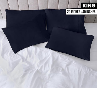 Utopia Bedding King Pillow Cases - 12 Pack - Envelope Closure - Soft Brushed Microfiber Fabric - Shrinkage and Fade Resistant Pillow Covers King Size 20 X 40 Inches (King, Navy)