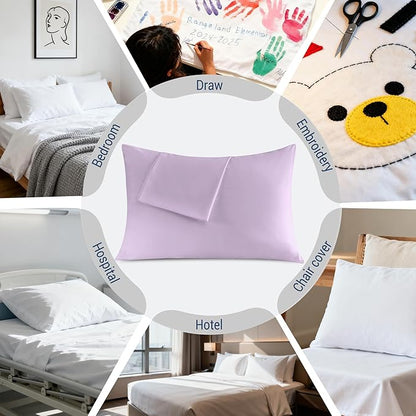Pillowcases Standard 12 Pack, 20x26 Pillow Cases with Envelope Closure, Soft Plain Brushed Microfiber Covers Breathable Wrinkle-Resistant, Lavender