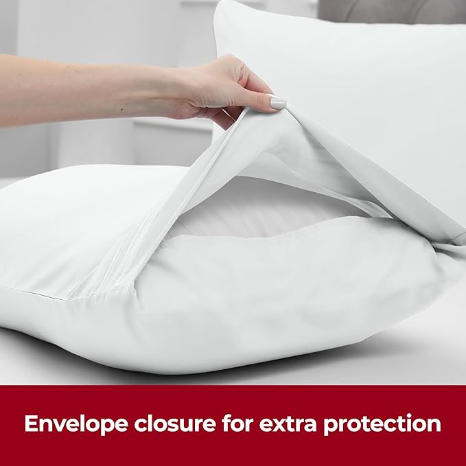 Mellanni Pillow Cases - Luxury, Extra Soft, Cooling Pillow Covers - 12 PC Iconic Collection Pillowcases - Envelope Closure(Standard/Queen 20" x 30", White)