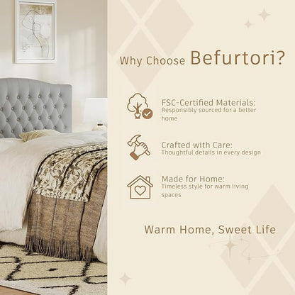 Queen Headboard Only, Velvet Classic Tufted Design, Silver Gray | 2 installation options: 1.bed frame mount 2.wall mount (for adjustable bed), Classic hand-tufted headboard king size