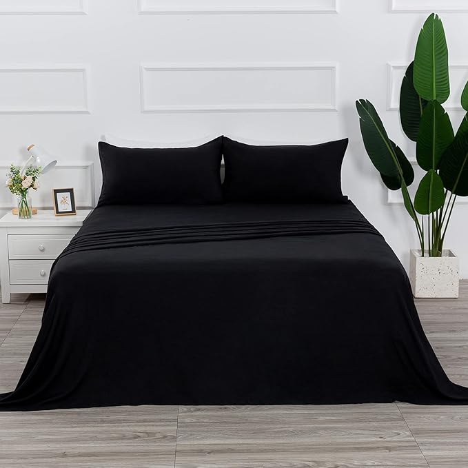 Twin Size Sheet Set - 3 Piece Set (Twin,Black),100% Super Soft Brushed Microfiber 1800 Luxury Bedding,Deep Pockets &Wrinkle,Fade Resistant