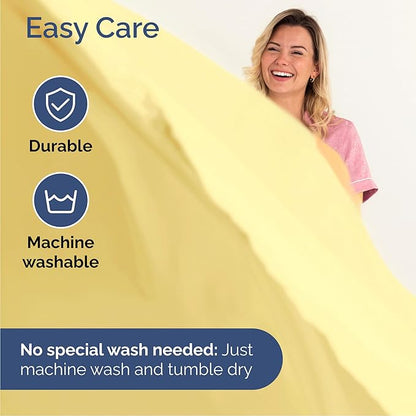 Cal King Sheet Set 6 Piece - Bed Sheets California King Size - Soft Hotel Luxury Bedding - Cooling, Comfy & Breathable - 1 Flat, 1 Fitted & 4 Pillowcases w/ Deep Pockets - Wrinkle & Fade Free - Yellow