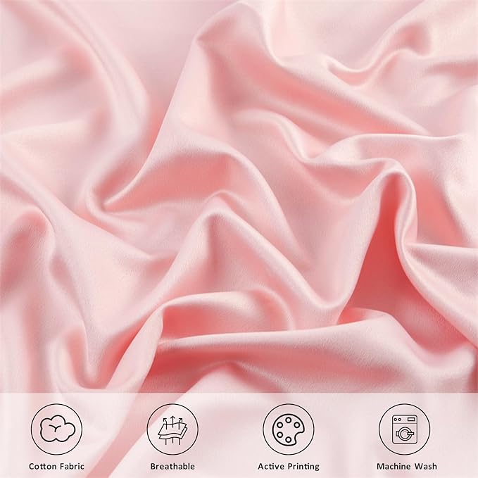 WINLIFE 100% Cotton Pillowcases Set of 2 Standard Size Long Staple Silky Envelope Pillow Cases, 20×26 inches, Soft and Breathable Pillow Cover, Pink