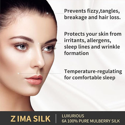 ZIMASILK 25 Momme 100% Pure Mulberry Silk Pillowcase for Hair and Skin Care, Highest Grade 6A Pillow Cases for Women, Long-Lasting Durablity, Gift for Women Men, 1Pc (Standard 20"x26", Iron Gray)