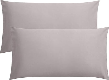 FLXXIE King Pillow Cases Set of 2, Soft Microfiber Pillow Covers with Envelope Closure, Wrinkle, Fade and Stain Resistant Pillowcases, 20x36, Smoky Grey