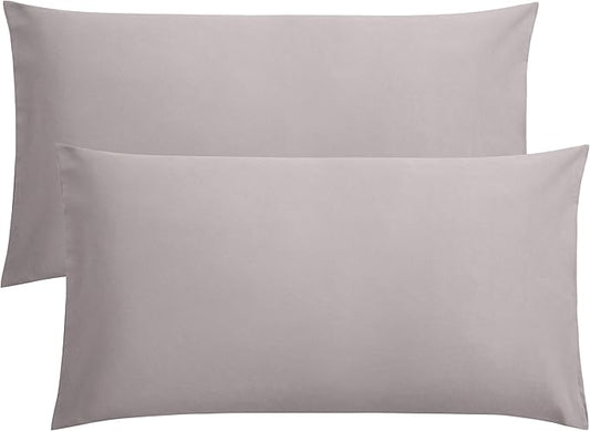 FLXXIE King Pillow Cases Set of 2, Soft Microfiber Pillow Covers with Envelope Closure, Wrinkle, Fade and Stain Resistant Pillowcases, 20x36, Smoky Grey