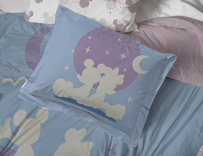 Disney Mickey Mouse & Minnie Mouse Full Size Comforter Set - 7 Piece Bedding Includes Sheet Set & Pillow Covers - Super Soft Cozy Bedding