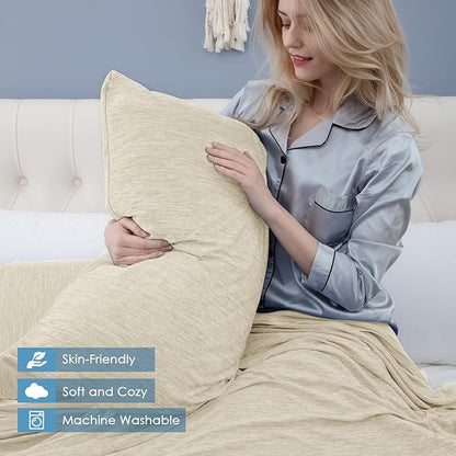 CHOSHOME Cooling Pillow Cases Zipper Pillow Covers Q-Max > 0.45 Zippered Pillowcases for Hot Sleepers, Soft, Breathable, Skin-Friendly, 4 Pack (King, 20"x36", Beige)