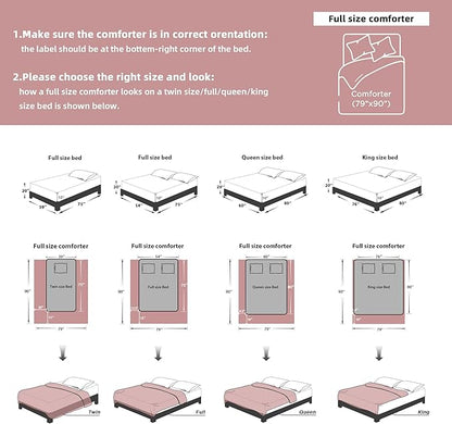 Litanika Blush Full Comforter Set, 3 Pieces Pink Tufted Boho Farmhouse Bedding Comforter Sets, Lightweight Fluffy Comforter Bed Set for All Season (79x90In Comforter and 2 Pillowcases)
