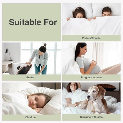 Novilla Full Mattress Topper, Extra Thick Pillow Top - Overfilled Hotel Luxury Mattress Pad Cover for Back Pain Relief, Breathable Fluffy Down Alternative Fill, 8-21” Deep Pocket, Green-White