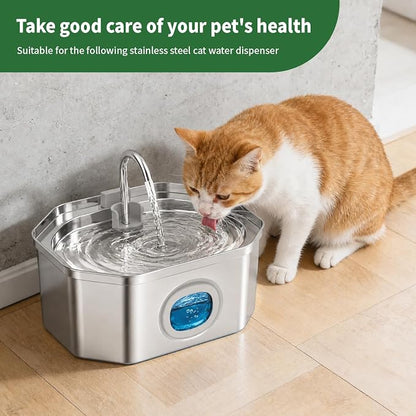Cat Water Fountain 24 Pack Replacement Filters/Sponges (12+12) -Compatible with Apauk-APFSS-3201 Stainless Steel Cat Water Fountain