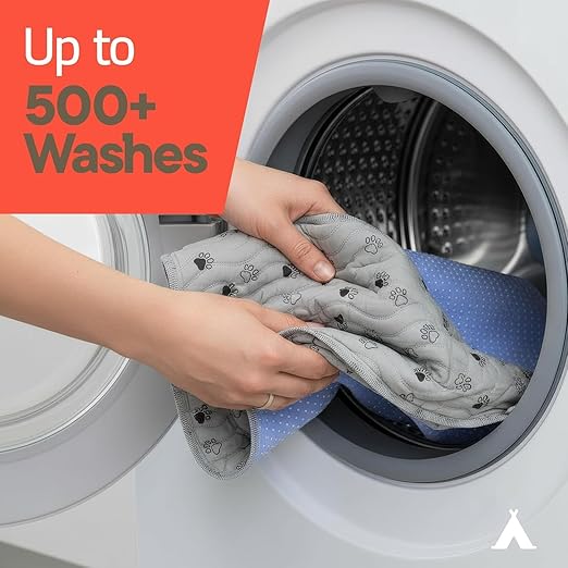 Washable Underpads 34"x36" ( Pack of 2) – Reusable Waterproof Bed Pads for Pets, Kids & Elderly, Extra Heavy Absorbent Incontinence Training & Bedwetting Pads, Non-Slip TPU Backing, Grey & Blue
