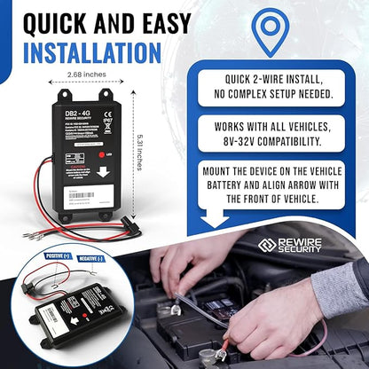 DB2-4G GPS Tracker for Vehicles – Real-Time Vehicle Tracking Device for Car, Van, Motorhome | Easy Battery Install | Live App Tracking | 4G Fleet Tracking | Low Cost Plan | Free Trial