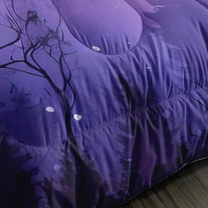 Wolf Bedding Set King Size - Camping Theme Comforter Set With Animal Print