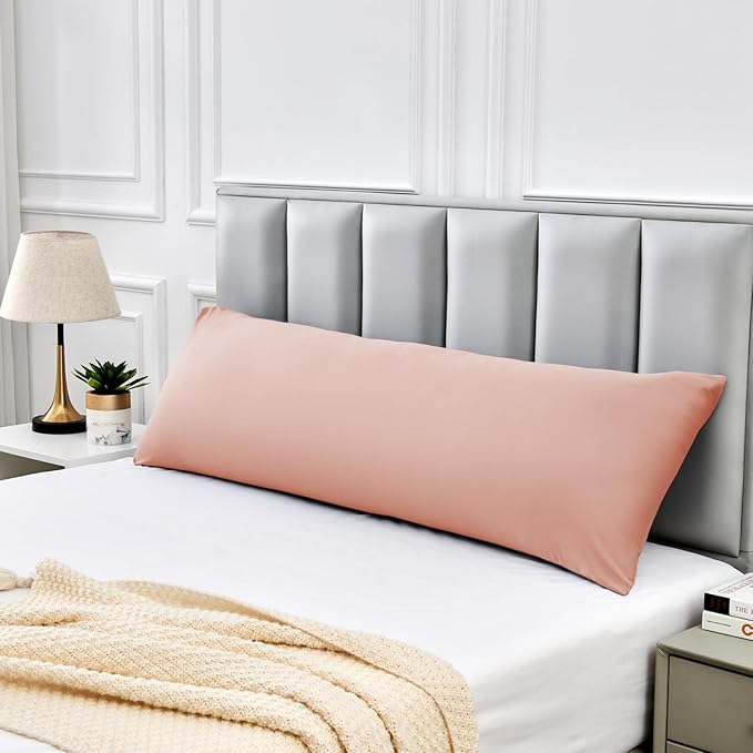 Warmstar Cotton Body Pillow Cover 1 Pack, 600 Thread Count Body Pillow case 20"x54", Long Body Pillow Case Cover Soft Breathable with Envelope Closure,Pink