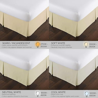 Southshore Fine Living, Inc. Hotel Quality Full Bed Skirt - 14" Drop, Elegant Pleated Design, Premium Dust Ruffle/Full Size Bed Skirt, Easy Care, Luxury Bed Skirt Full Size, Cream