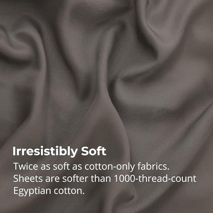 Cariloha Aloha Soft 4-Piece Sheet Set | Shade Gray | Queen | Made from 100% Viscose derived from Bamboo | Introductory Sheet Line