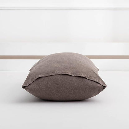 2-Pack Stretch Pillow Cases - Jersey Knit & Envelope Closure Pillowcases with Ultra Soft T-Shirt Like Polyester Blend - Suitable for Queen or Standard Size Set of 2, Heather Brown