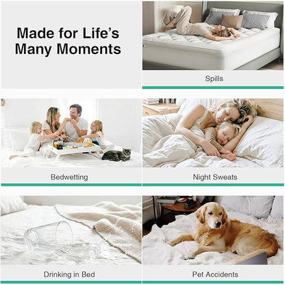 Novilla Twin Mattress Topper, Extra Thick Pillow Top - Overfilled Hotel Luxury Mattress Pad Cover for Back Pain Relief, Breathable Fluffy Down Alternative Fill, 8-21” Deep Pocket, Oatmeal