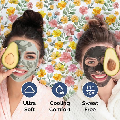 Floral Sheets - Watercolor Floral Bed Sheet Set - 1 Flat, 1 Fitted & 2 Pillowcases w/ Deep Pockets - Comfy, Wrinkle & Fade Free Boho Botanical Bedding - Soft, Breathable and Cooling - Queen Size New