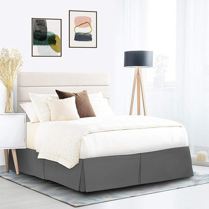 Nestl Dark Gray Twin XL Bed Skirt - Twin XL Size Bed Skirt 14 Inch Drop - Brushed Microfiber Bed Skirts - Hotel Quality Pleated Bed Skirt - Shrinkage & Fade Resistant