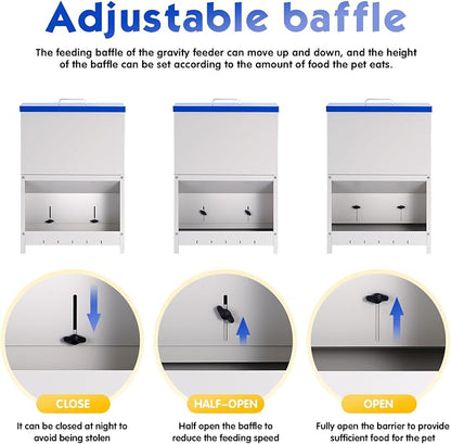 Automatic Dog Feeder Large Breed, Outdoor Dog Feeder for Large Dogs, Large Capacity Automatic Gravity Dog Feeder Suitable for Small, Medium, and Large Dog Breeds (Blue)