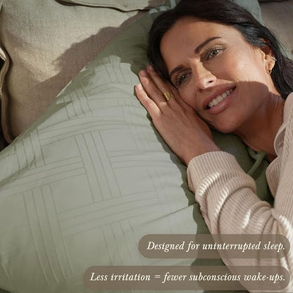Threadmill King Size Sheets for King Mattress | 800 Thread Count Jacquard Celine Sage Green | Better Than Egyptian Cotton | 4 Pc Bed Sheets | Damask Sheet Fits 16'' Deep Pocket | 100% Cotton Sheets
