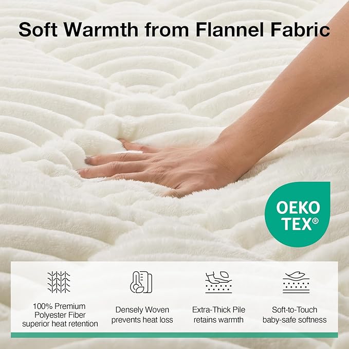 Novilla Fleece Mattress Topper Twin XL, Warm Sherpa Mattress Pad, Cloud-Like Soft Bed Cover for Winter, Deep Pocket fits up to 21", Machine Washable