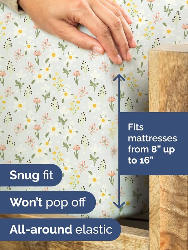 Floral Sheets - Flower Print Bed Sheet Set - 1 Flat, 1 Fitted & 2 Pillowcases w/ Deep Pockets - Comfy, Cozy, Wrinkle & Fade Free - Boho Botanical Bedding - Soft, Breathable & Cooling - Queen Size Set