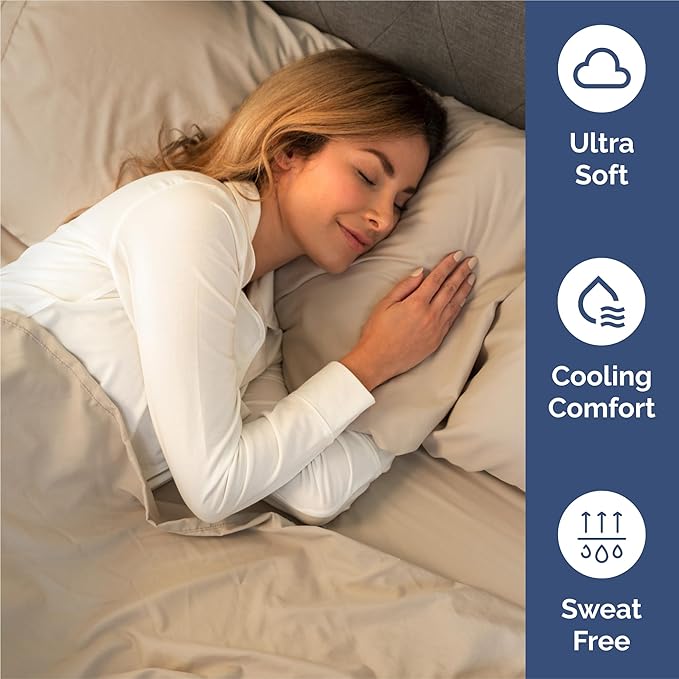 King 6 Piece Sheet Set - Comfy Breathable & Cooling - Ultra Soft Hotel Luxury Bedding Set with 8-16 Inch Deep Pockets - 1 Flat & 1 Fitted Sheet & 4 Pillowcases - Cozy, Wrinkle Free & Easy Care - Cream