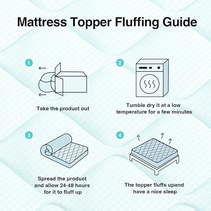Novilla Cooling Mattress Topper Queen Size, Cooling Factors Infused Mattress Pad for Hot Sleepers, Breathable Mattress Cover with Deep Pocket, Soft Down Alternative Bed Topper for Back Pain Relief