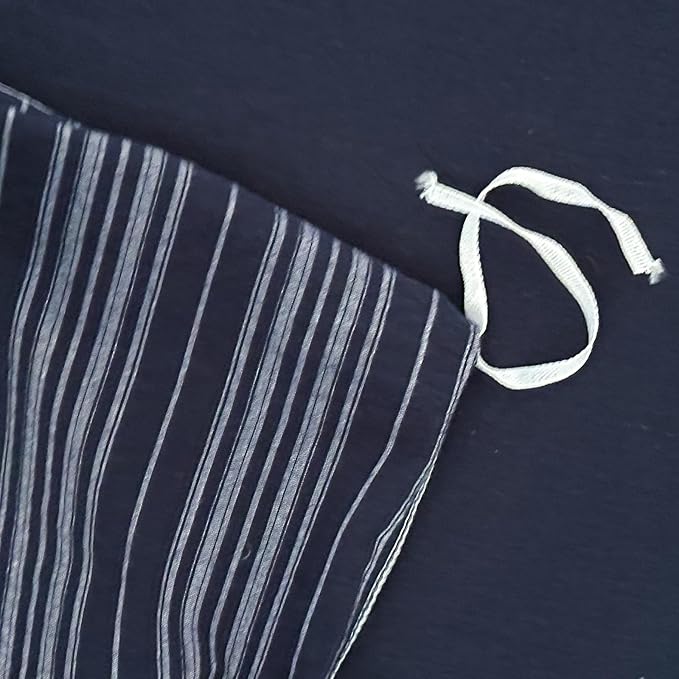 Striped Duvet Cover Twin XL Navy Blue Washed Cotton Twin XL Comforter Cover Soft Grey Vertical Stripe Farmhouse Duvet Cover Set with Zipper Boho Patterned Bedding Set Wabi Sabi Duvet Protector