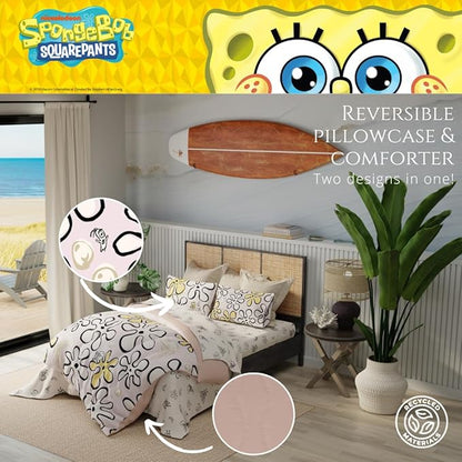 Collectibles Spongebob Squarepants Jellyfish Recycled Bedding 4 Piece Super Soft Reversible Comforter and Sheet Set, Twin, (100% Official Licensed Product) by Franco