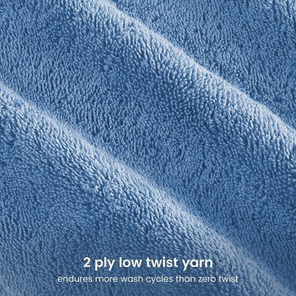 BIOWEAVES 100% Organic Cotton Bath Sheet Set of 2 | Soft Oversized Bath Towels | 700 GSM Premium Bath Towel Sheet Set GOTS Certified - Cerulean Blue