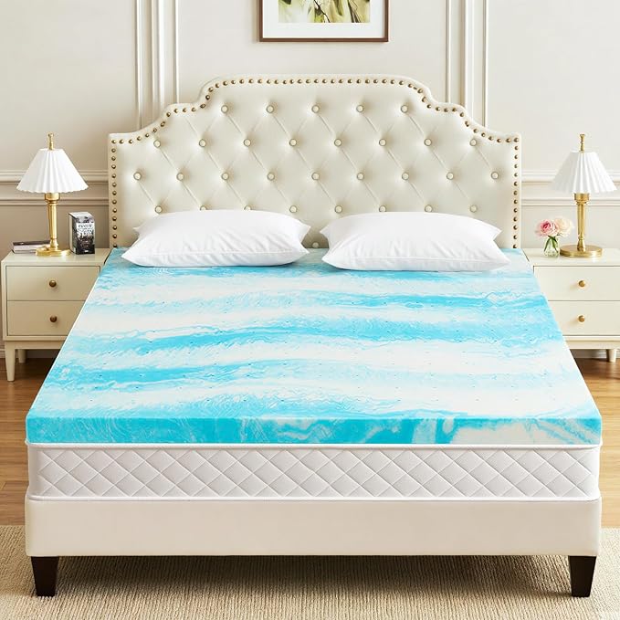 Mattress Topper Twin XL, 3 Inch Gel Infused Memory Foam Mattress Topper, Pressure Relief, Mattress Pad, Breathable Bed Topper, CertiPUR-US Certified