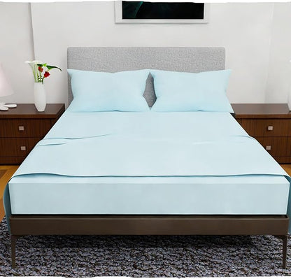 Full Size Bed Sheets – 4Pcs Bed Sheets Full Size Set, Deep Pocket, Double Brushed Microfiber, Fade Resistant, Soft & Breathable for Cozy and Comfortable Sleep(Aqua)