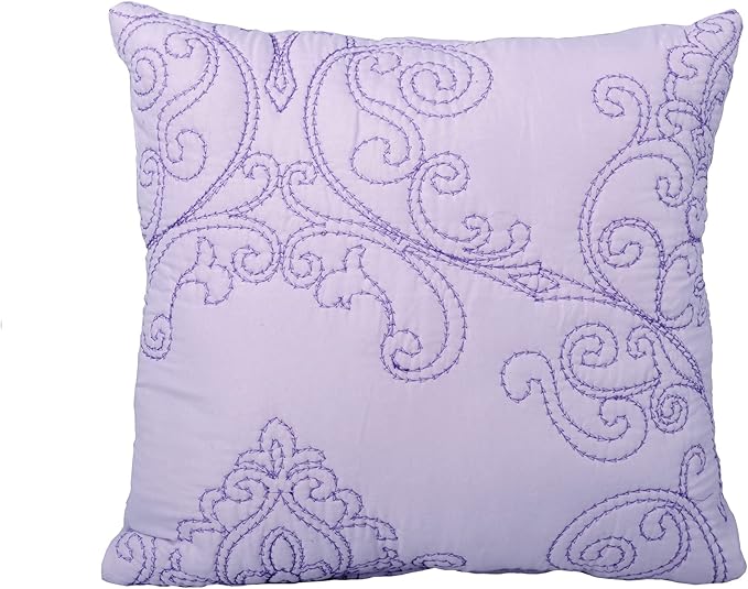 Home Soft Things Damask 4 Piece Bedspread Set,Scalloped Edge Reversible Quilt Coverlet Comforter Prewashed Bedding Set, Matelasse Embossed Floral Solid Pattern,Lavender Fog Oversize King(120" x 120")