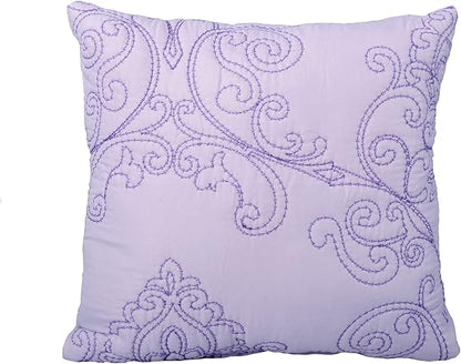 Home Soft Things Damask 4 Piece Bedspread Set,Scalloped Edge Reversible Quilt Coverlet Comforter Prewashed Bedding Set, Matelasse Embossed Floral Solid Pattern,Lavender Fog Oversize King(120" x 120")
