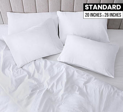Utopia Bedding Standard Pillow Cases - 12 Pack - Envelope Closure - Soft Brushed Microfiber Fabric - Shrinkage and Fade Resistant Pillow Covers Standard Size 20 X 26 Inches (Standard, White)