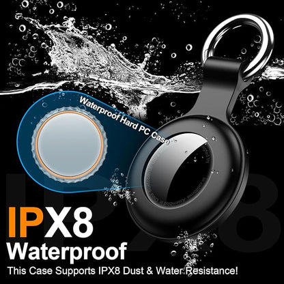 1|2|4Pack for Apple AirTag Holder with Keychain for Air Tag 2nd/1st Gen | Waterproof Air Tag Cover GPS Tracker Anti-Scratch Silicone Air-Tag Case for Pets,Kids,Luggages-Black+Black+Blue+Green